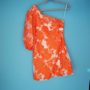 NEW Reverse Size Large Floral One Shoulder Dress
